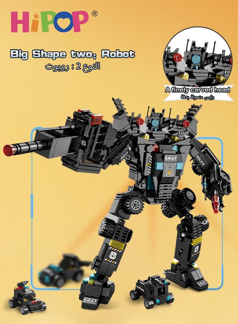Police Series Building Blocks,51 Variants And Transformable Robots,Widely Compatible,Kid Puzzle Toy