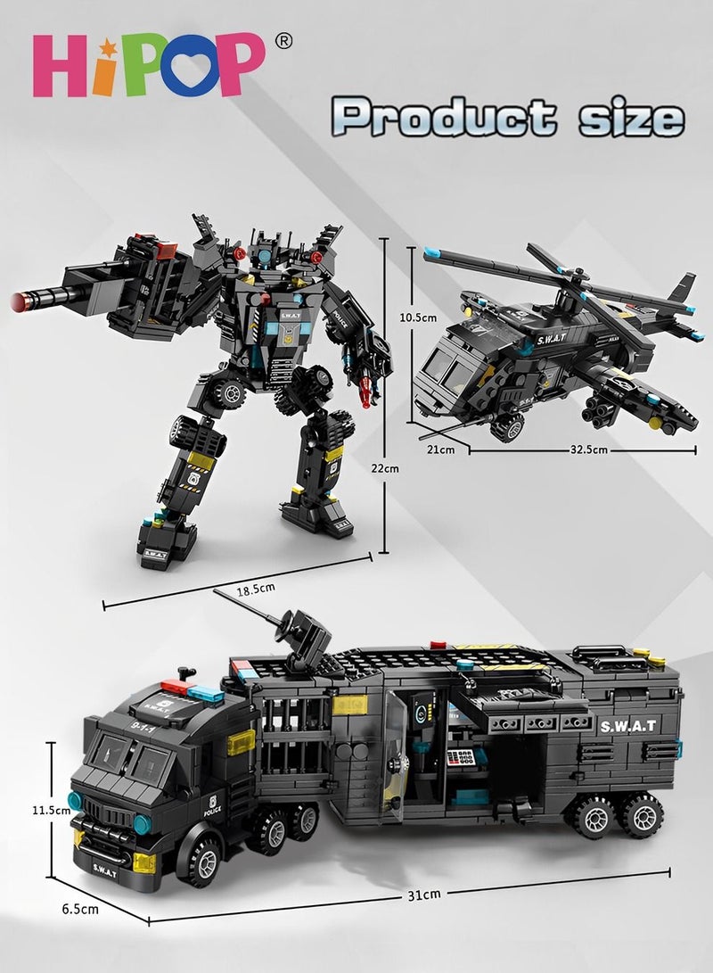 Police Series Building Blocks,51 Variants And Transformable Robots,Widely Compatible,Kid Puzzle Toy