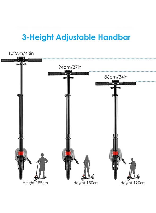 2-Wheeler Foldable Runner Kick Manual Scooter With 3 Adjustable Height Black 55x12x20cm