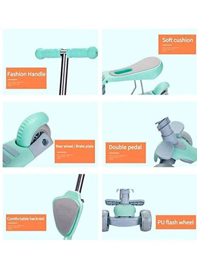 Kids Kick Scooter With Adjustable And Sleek Foldable Design, For Ages 3+ Years Blue