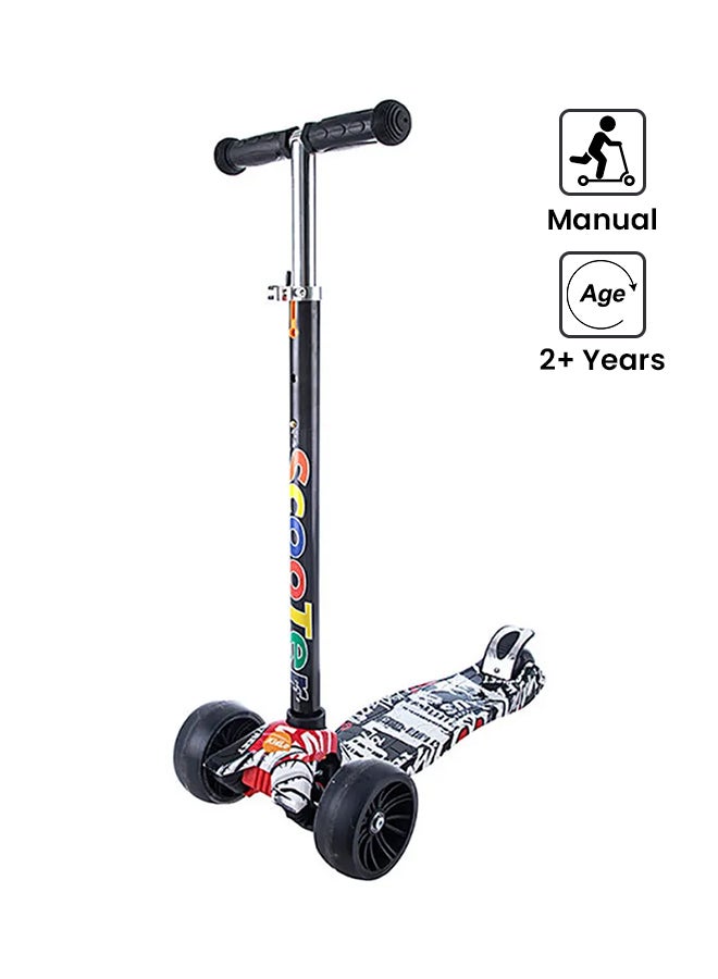 Children Two-In-One 3-Wheel Scooter With Flashing Wheels Adjustable Height Safety And Brakes 30x40x50cm