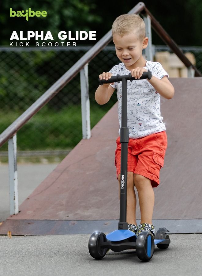 Alpha 3 Wheel Skate Scooter With Foldable 4 Height Adjustable Handle And Led PU Wheels