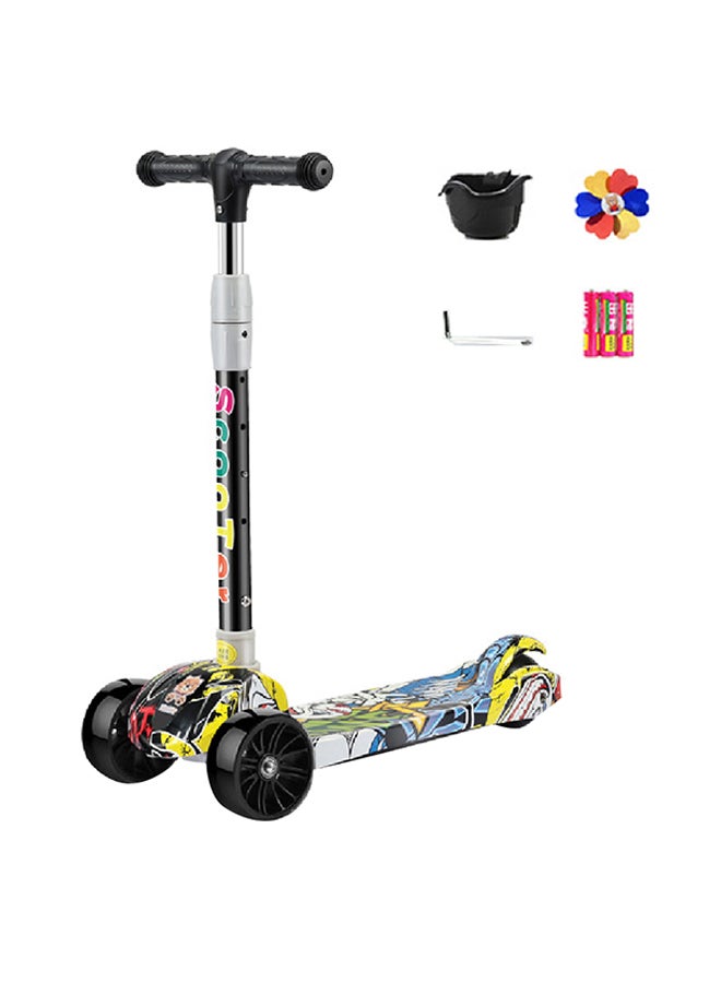 3-Wheel Foldable Scooter With Adjustable Handle 58x25x73cm