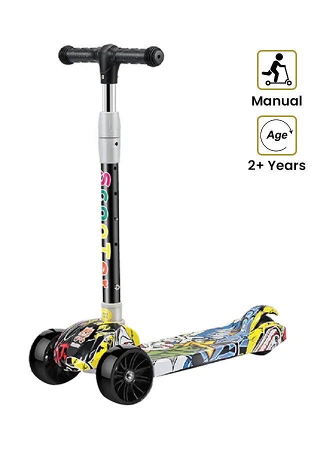 3-Wheel Foldable Scooter With Adjustable Handle 58x25x73cm