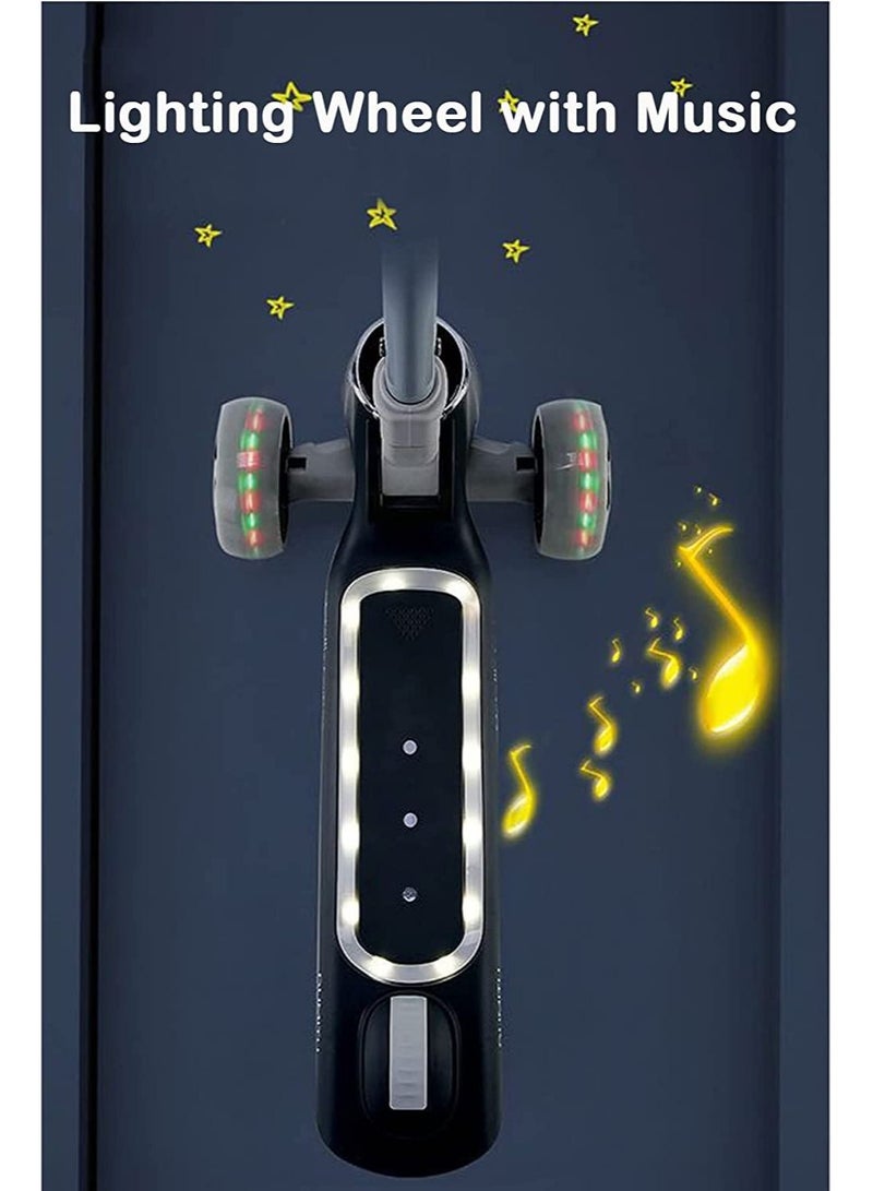 Kids Kick Scooter 5 in 1 Foldable with 3 LED Light Wheels Seat and Kids Music(Pink)