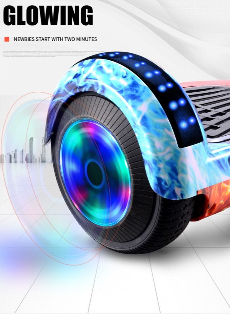 D1 6.5 inch 2 Wheel Smart Balance Hover Board Connected 350W LED Lights Self Balancing Electric Hoverboard