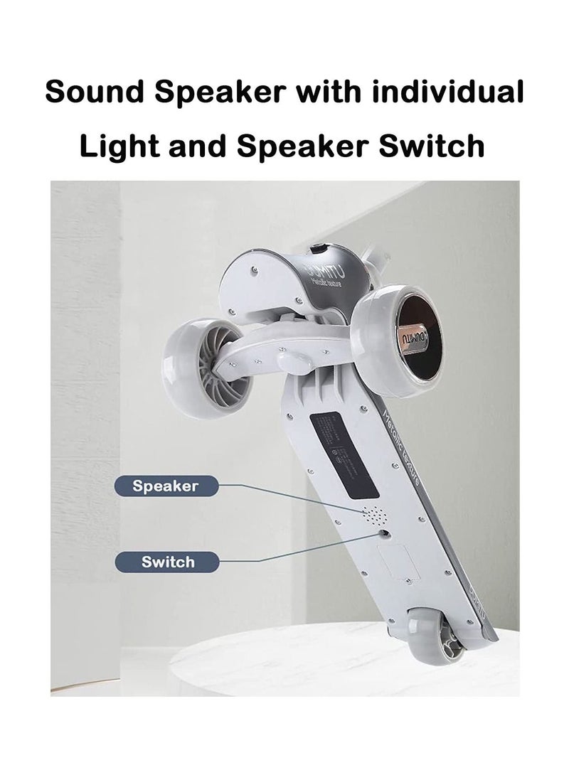 Kids Kick Scooter 5 in 1 Foldable Scooter with 3 LED Light Wheels and Seat, Safety LED Light, and Kids Music
