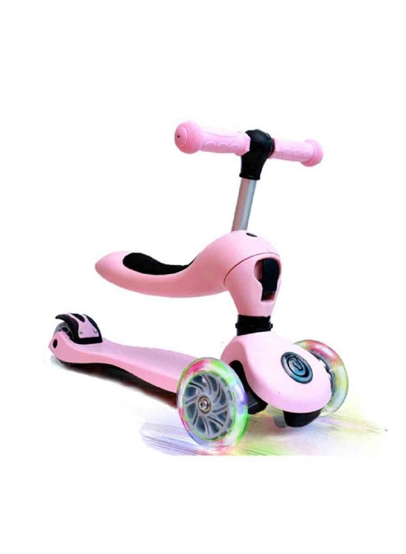 2 in 1 Pink Scooter with Unicorn Head for Kids