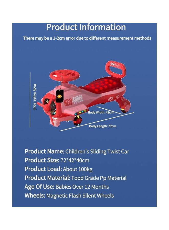 Aircraft Design Children's Twist Car 72x42x40cm