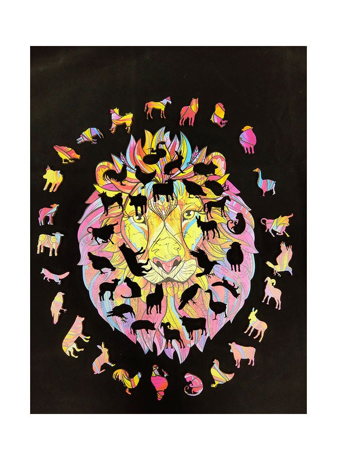 125-Piece Animal Shaped Wooden Jigsaw Puzzle Set