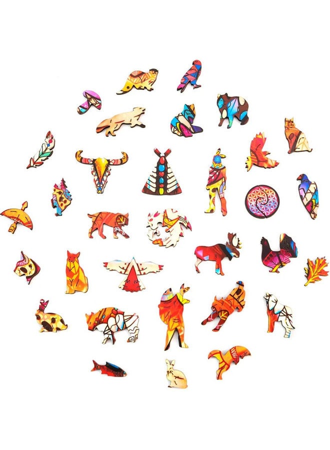 93-Piece Animal Shaped Wooden Jigsaw Puzzle Set