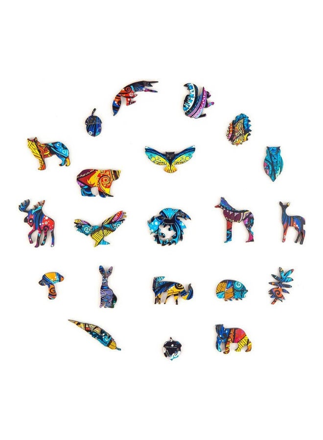 96-Piece Animal Shape Wooden Jigsaw Puzzle