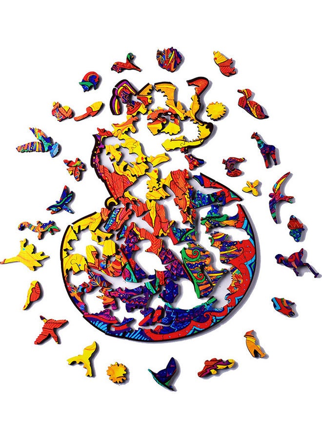 126-Piece Animal Shaped Wooden Jigsaw Puzzle Set