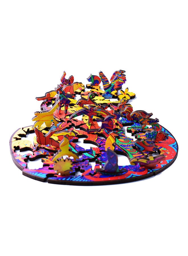 126-Piece Animal Shaped Wooden Jigsaw Puzzle Set