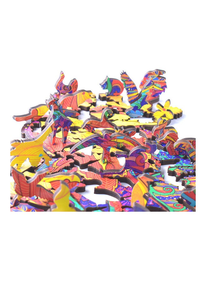 126-Piece Animal Shaped Wooden Jigsaw Puzzle Set
