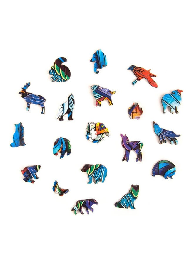 127-Piece Animal Shape Wooden Jigsaw Puzzle