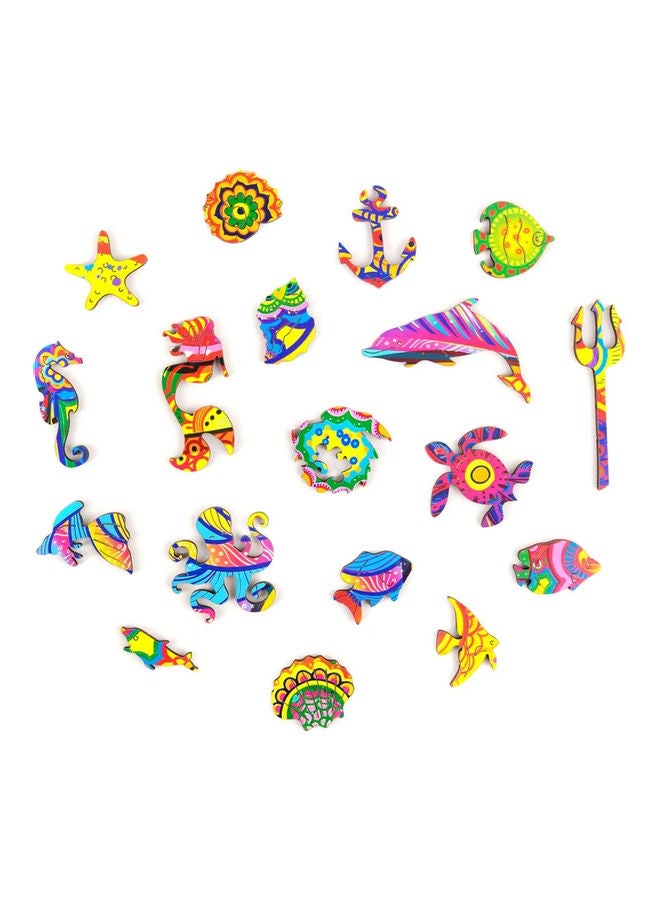 93-Piece Animal Shaped Wooden Jigsaw Puzzle