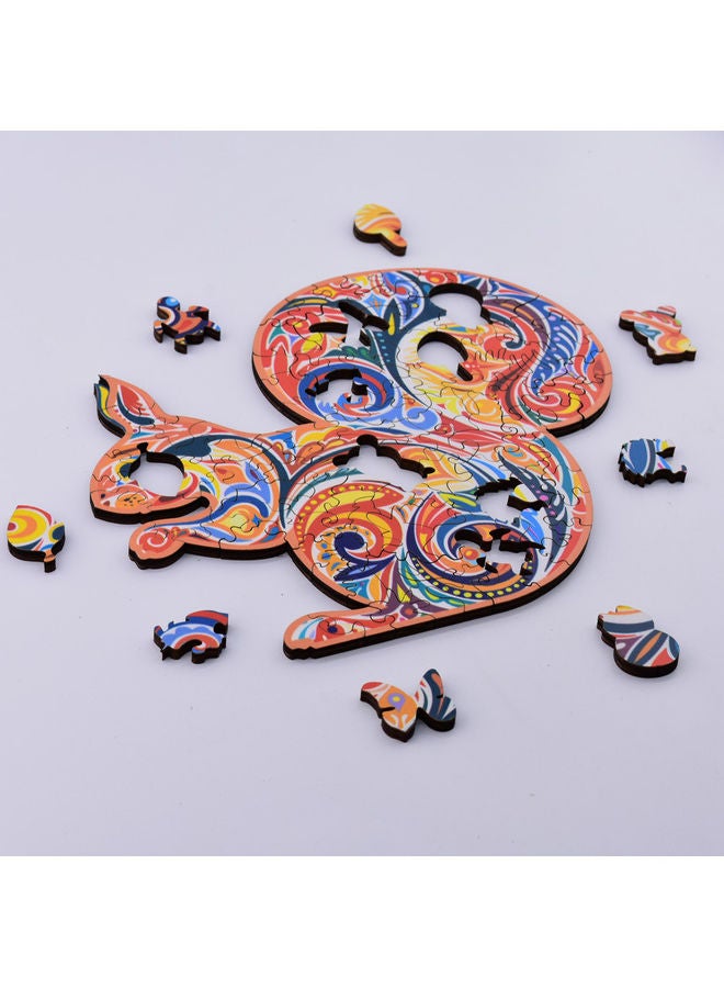 182-Piece Animal Shaped Wooden Jigsaw Puzzle