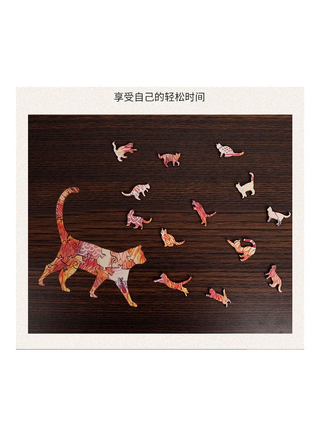 124-Piece Animal Shaped Wooden Jigsaw Puzzle