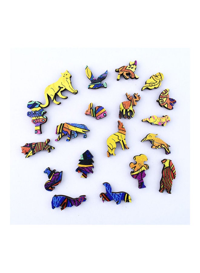200-Piece Animal Shaped Wooden Jigsaw Puzzle