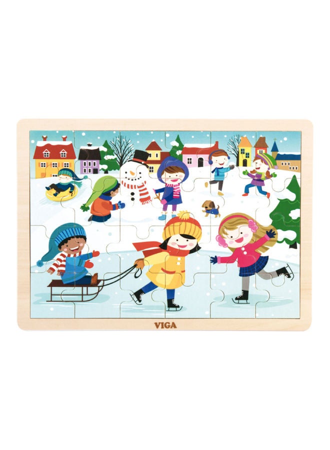 24-Piece Winter Wooden Season Puzzle