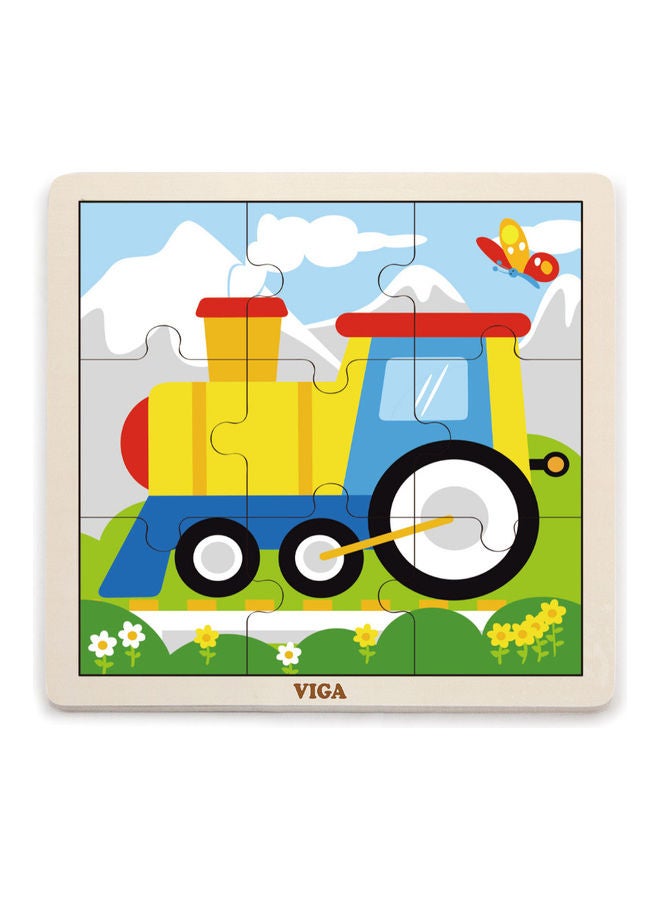 9-Piece Wooden Train Puzzle