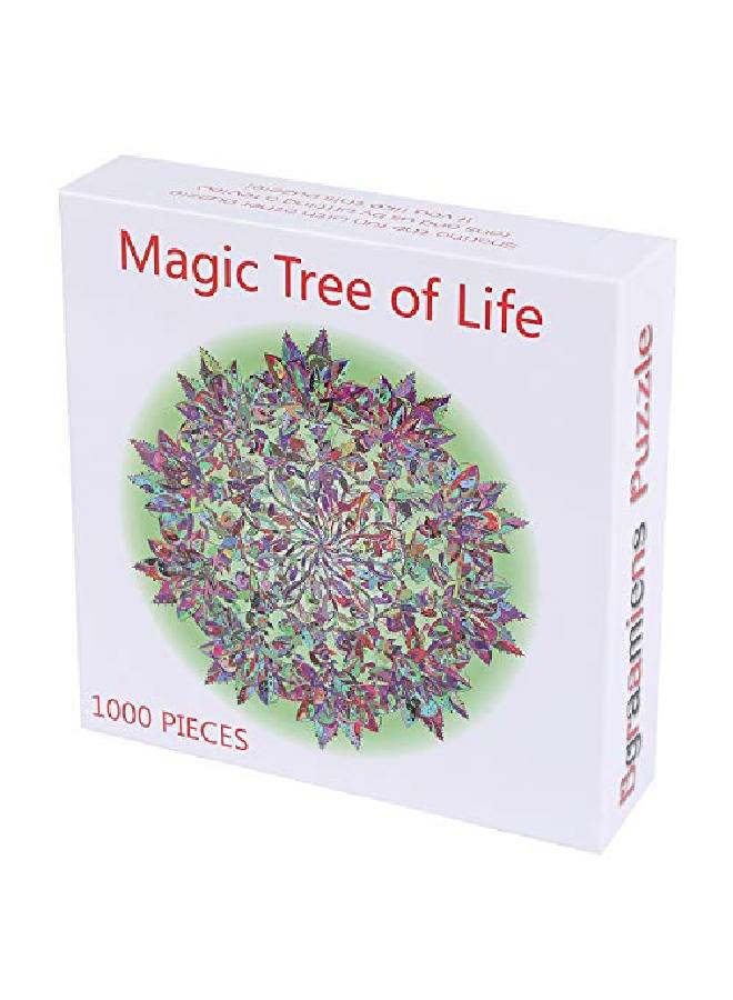 Puzzlemagic Tree Of Life 1000 Pieces Colorful Leaves Round Mandala Puzzle Color Challenge Jigsaw Puzzles