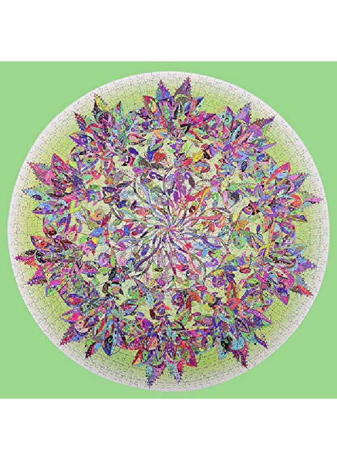 Puzzlemagic Tree Of Life 1000 Pieces Colorful Leaves Round Mandala Puzzle Color Challenge Jigsaw Puzzles