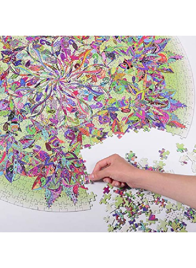 Puzzlemagic Tree Of Life 1000 Pieces Colorful Leaves Round Mandala Puzzle Color Challenge Jigsaw Puzzles