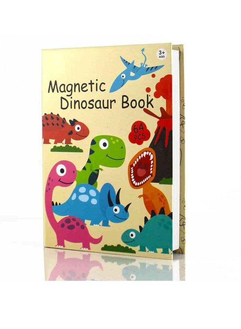 48  Piece Magnetic Dinosaur Puzzle Book Board Game for Kids