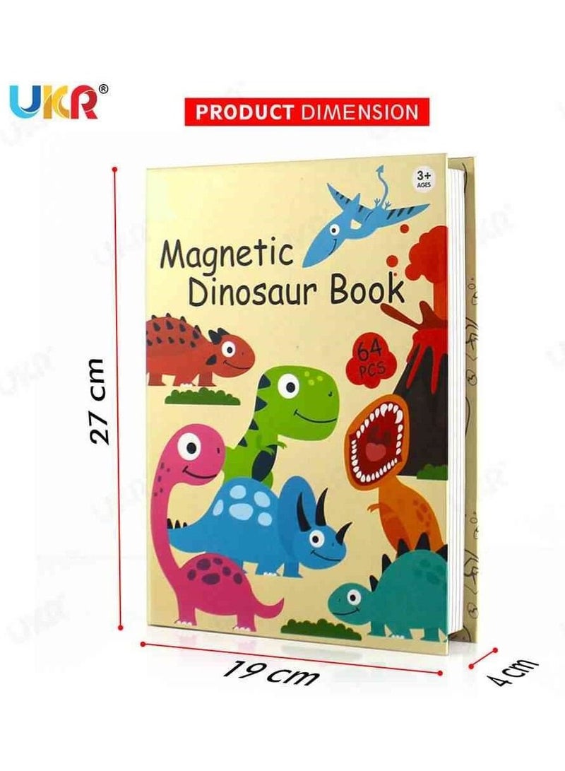 48  Piece Magnetic Dinosaur Puzzle Book Board Game for Kids