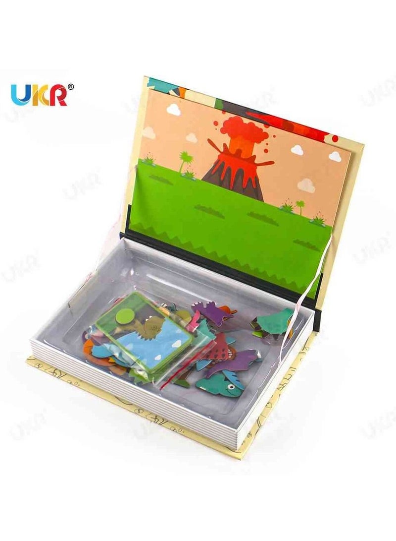 48  Piece Magnetic Dinosaur Puzzle Book Board Game for Kids