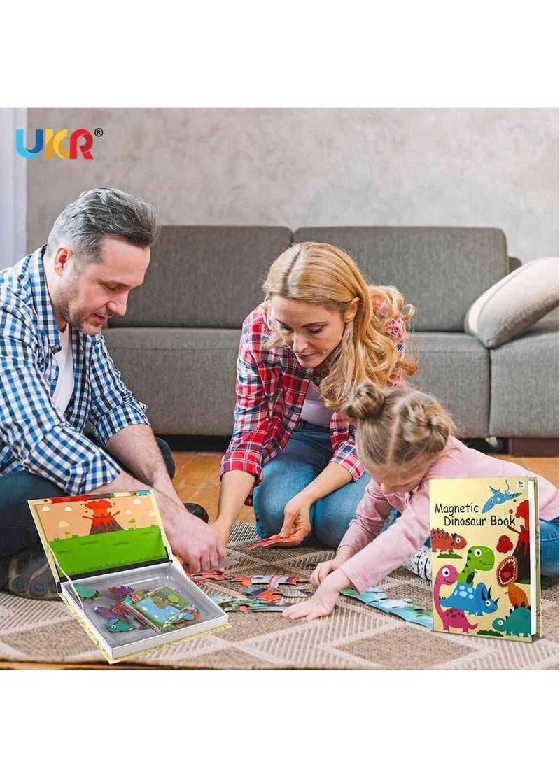 48  Piece Magnetic Dinosaur Puzzle Book Board Game for Kids