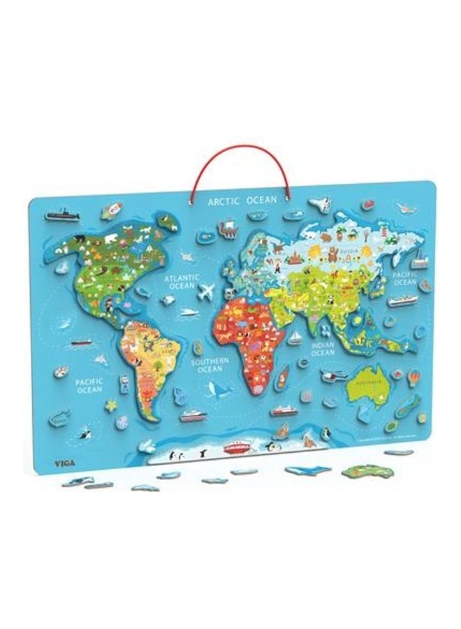 Magnetic World Puzzle With Dry Erase Board