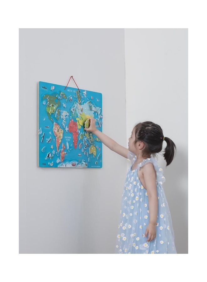 Magnetic World Puzzle With Dry Erase Board