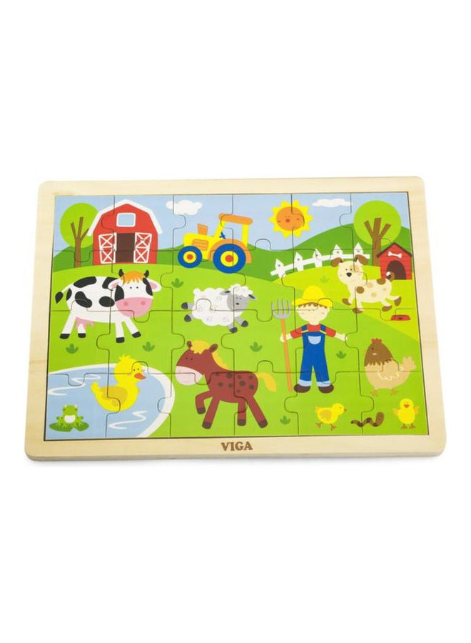 24-Piece Farm Wooden Puzzle 30 x 1.1 x 27.1cm