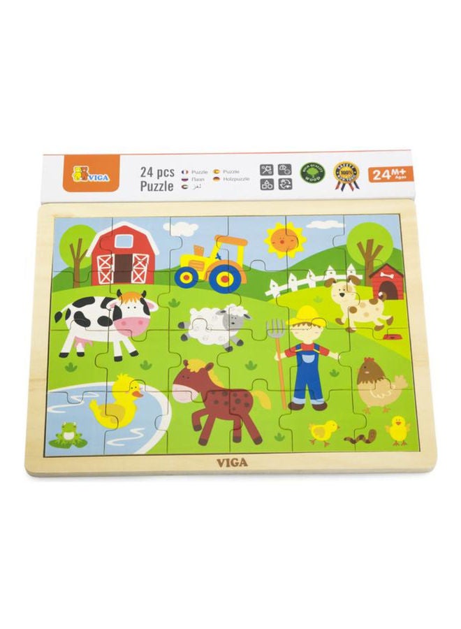 24-Piece Farm Wooden Puzzle 30 x 1.1 x 27.1cm