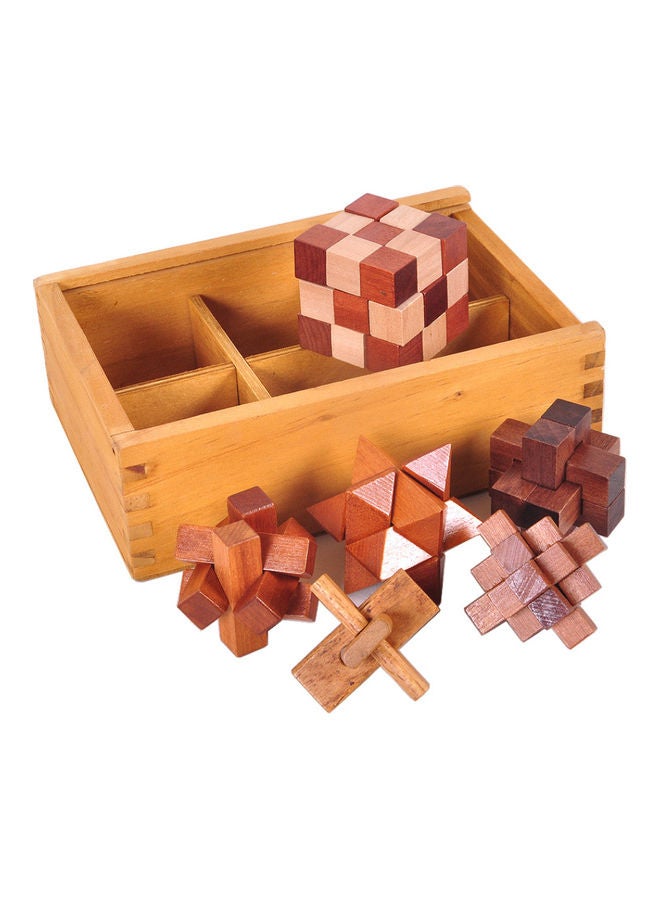 6-Piece Kong Ming Luban Lock Puzzle Toy Set