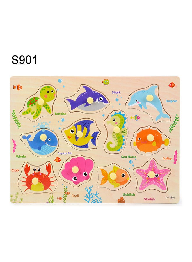 Water Animals Themed Wooden Puzzle Set