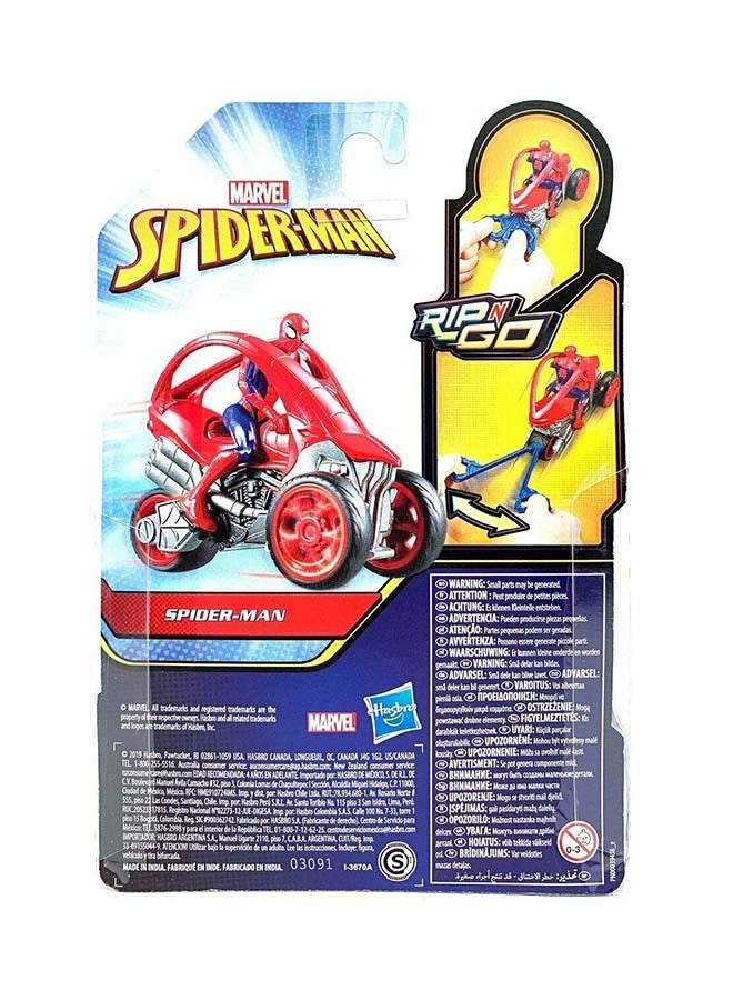 Marvel Spider-Man: Spider-Man Stunt Vehicle 6-Inch-Scale Super Hero Action Figure And Vehicle Toy Great Kids For Ages 4 And Up 8.25x2.5x5.5inch