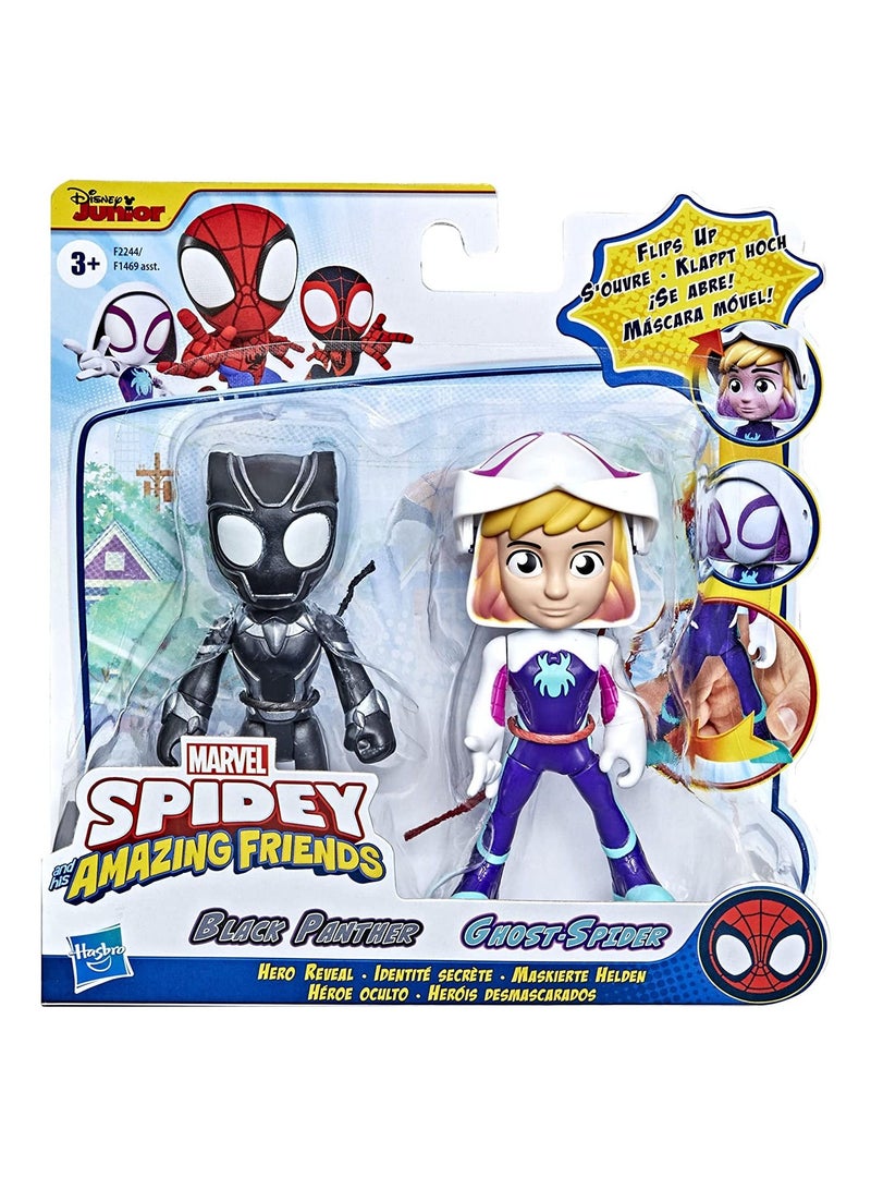Spidey and His Amazing Friends Black Panther and Ghost Spider Hero Reveal 2-pack