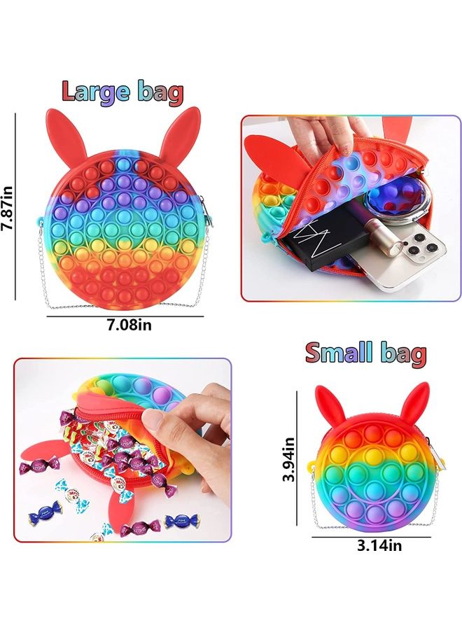 Pack Of 2 Push Pop 2-In-1 Bubble Fidget Toy Shoulder Bag