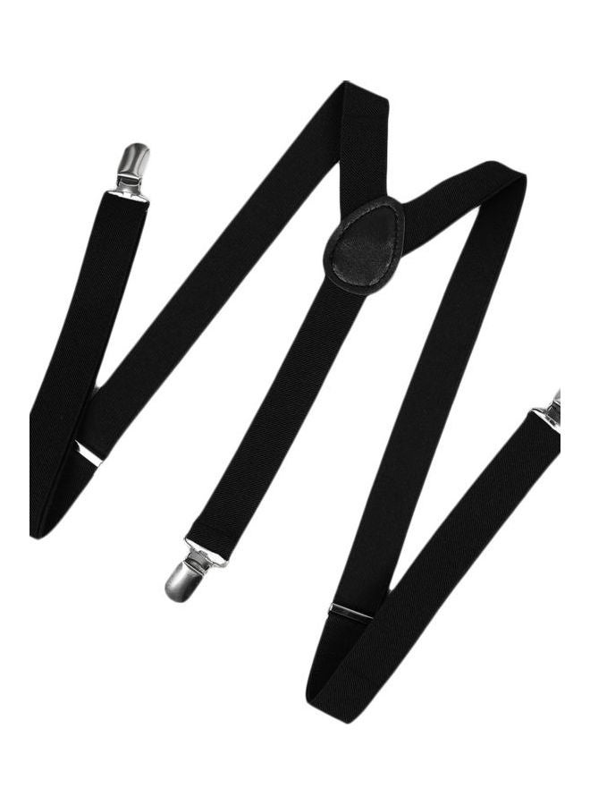 Y-Shaped Clip-On Adjustable Suspender Belt Black