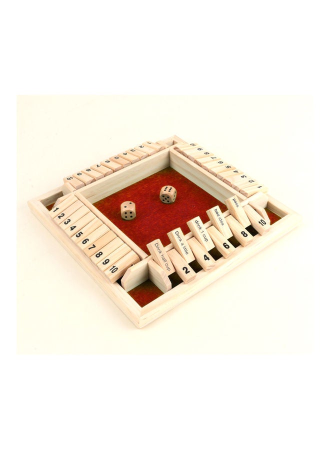 Wood Four Sided 10 Numbers Board Game Set Dice Table