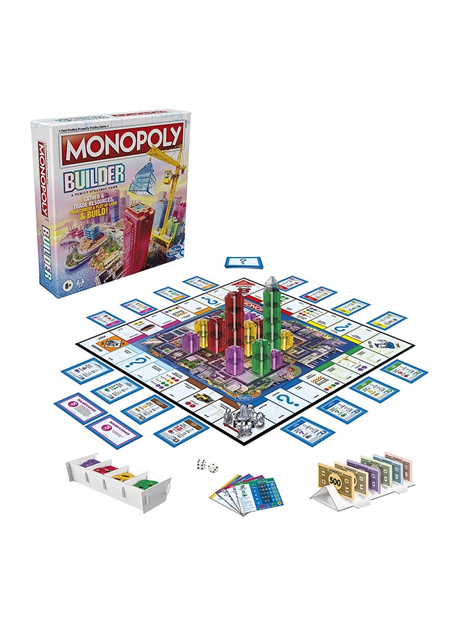 Builder Board Game – Strategic Fun Family Game, Property Trading Game for 2-4 Players, Ages 8+