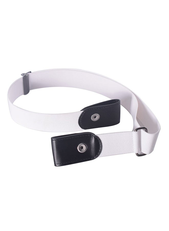 Textured Stretchable Belt White