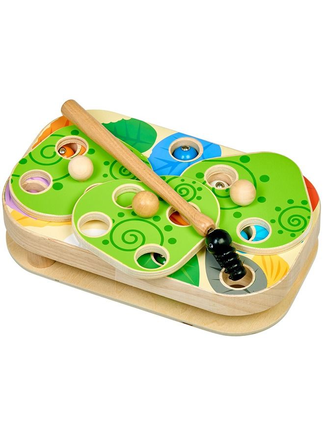 Wooden Magnetic Fishing Game For Kids Toys, Pole And Rod Caterpillars Board, Preschool Board Games, Wooden Puzzle, Early Learning Educational Fishing Game Toys For Boys And Girls 3+ Years