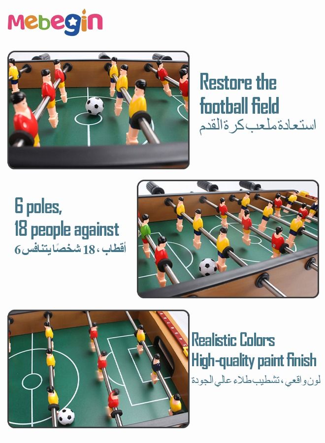 Wooden Soccer Table Game Footballs Suit For 2-6 Players Indoor Table Soccer Set For Arcades Game Room Bars Parties  Family Night