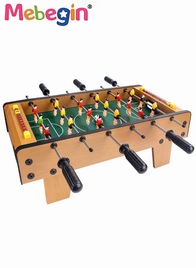 Fun Table Football Toy, Tabletop Mini Games with 4 Football and 18 Players, Wooden Outdoor Indoor Game for Kids and Adults, Suitable for Family Entertainment, 50*25*18cm