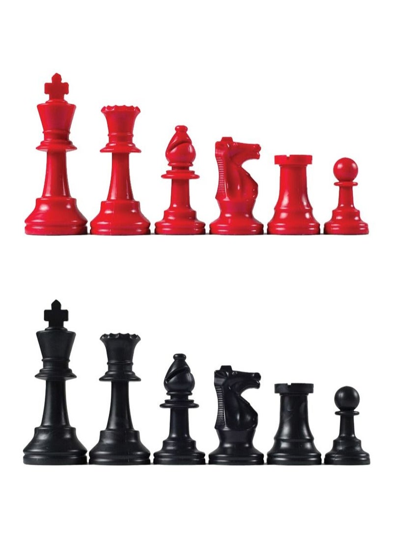 Chess and Checkers 2-in-1 Tournament Combo Board Game With Extra Queen (RED)